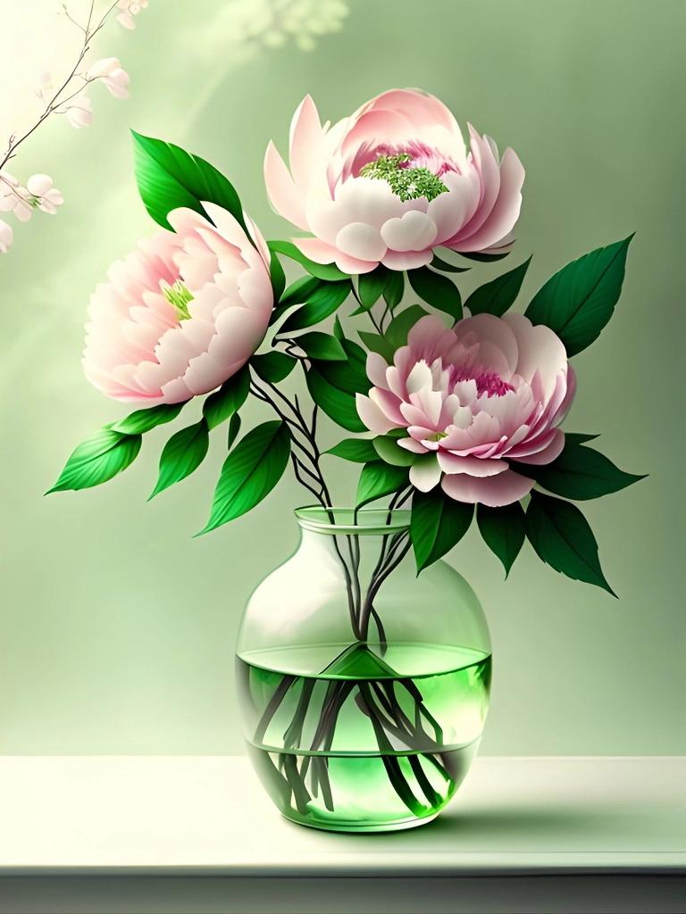 Diamant-Malerei Pfingstrose Blume voller Platz Runde Kamelie Mosaik Vase Bild Strass Stickerei Dekor für Zuhause