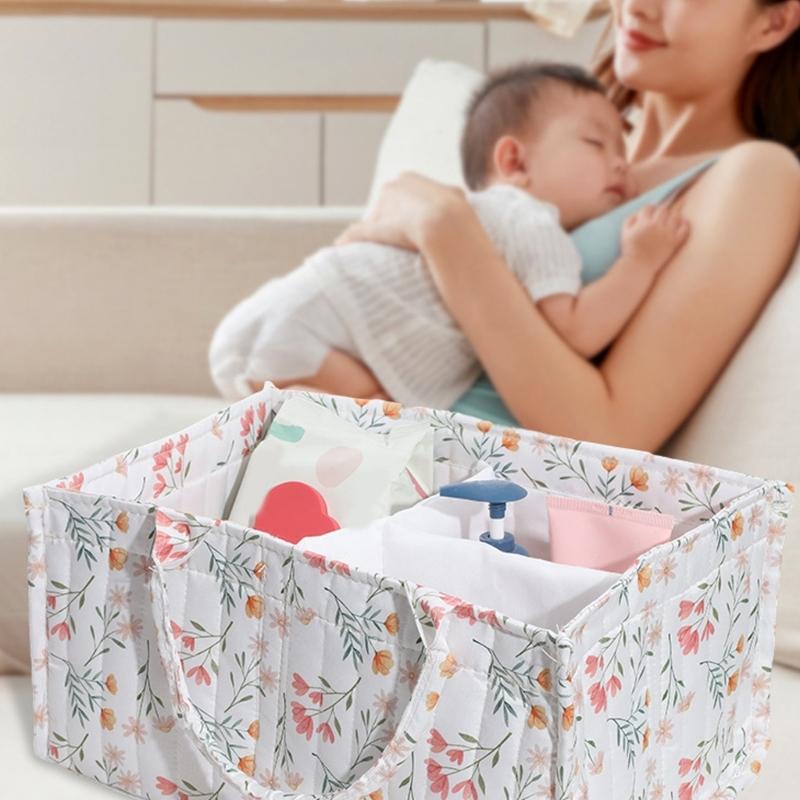 Compact Diaper Storage Basket Cotton Nursery Organizer Baby Clothes Storage Basket For Odor Control And Space Saving