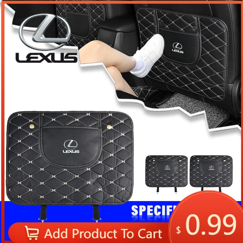Interior Stickers PU Leather Car Anti-Kick Mats Auto Seat Back Protector Cover Styling For Lexus ES RX LS IS NX CT LX IS250 IS20