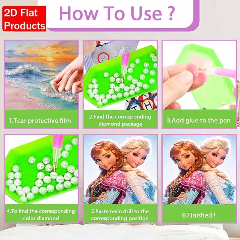 Disney Pearl Painting Anna and Elsa Pearl Art Painting Kit Art Pearl Painting Kit Adult Beginner Gift Creative Home Wall Decor