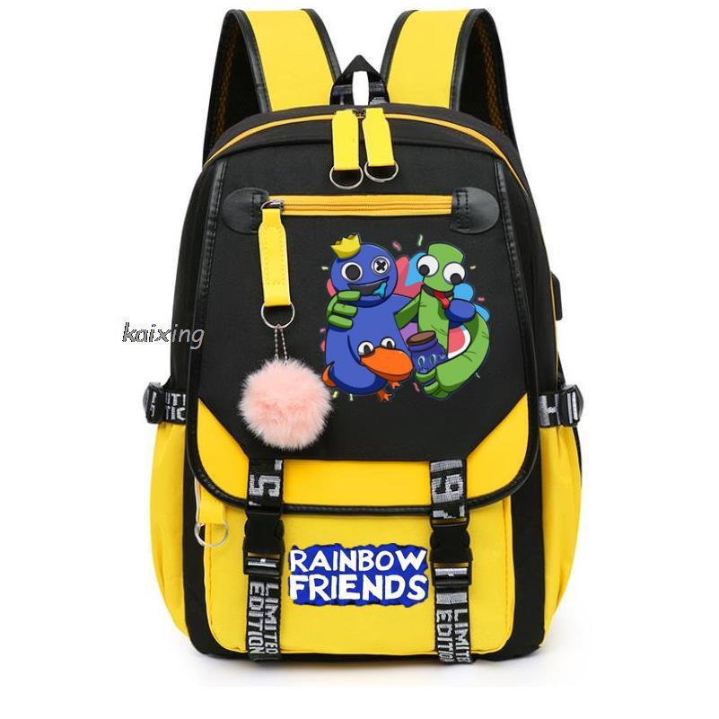 Usb Girls Backpack Rainbowfriends School Bag Young Ladies Travel Bag