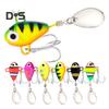 6Pcs 10G/5CM VIB Fishing Lure with Treble Hook Spinning Sequin Long Casting Metal Hard Artificial Spinner Bait Saltwater Freshwater Bass Walleye
