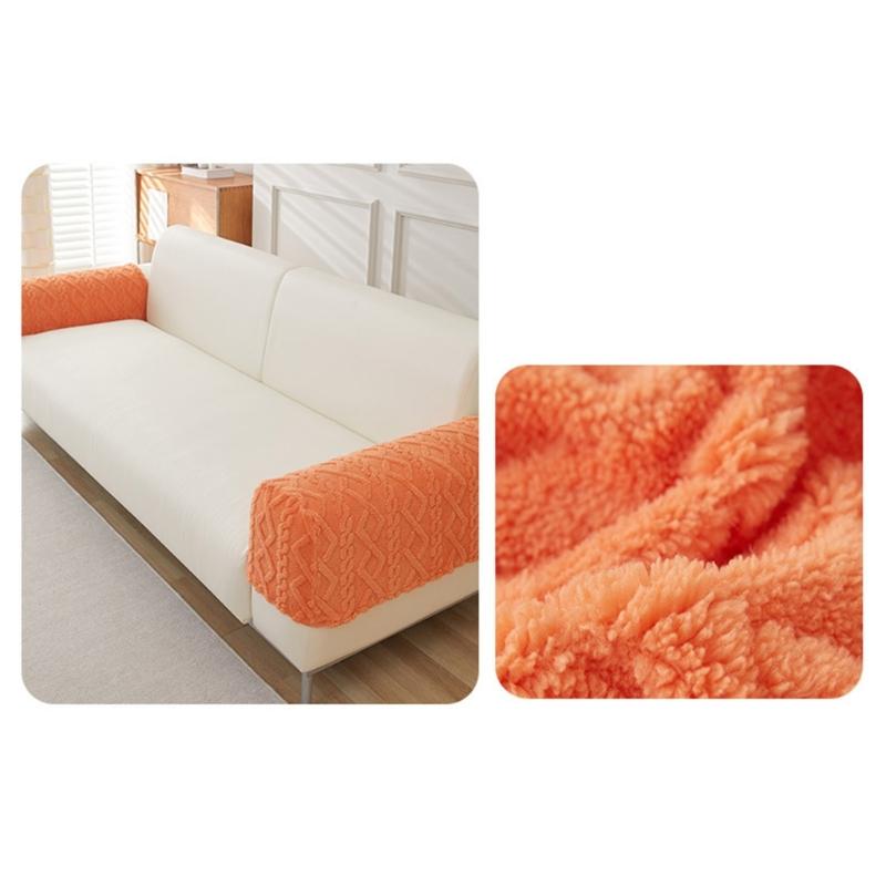 Luxurious Plush Sofa Arm Cover For Comfort And Warmth Furniture Protector Machine Washable Fuzzy Armrest Slipcover