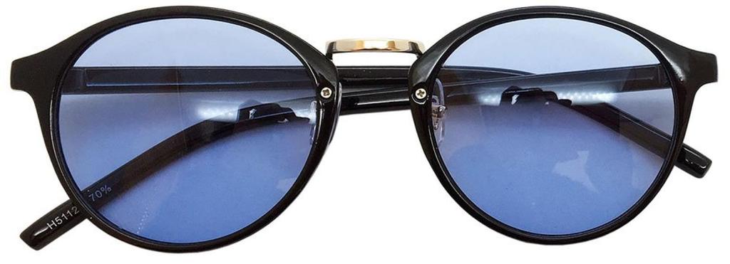 Face Trick Glasses Face Sunglasses UV Protection Fashion Accessory Must-Have Light-Colored Boston Style Sunglasses Black FrameLight Blue Lens