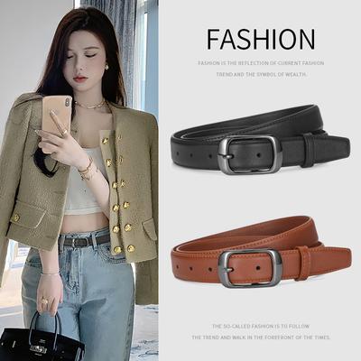 Belt Women'S Leather Jeans Simple Fashion Women'S Belt Casual Black Business Belt