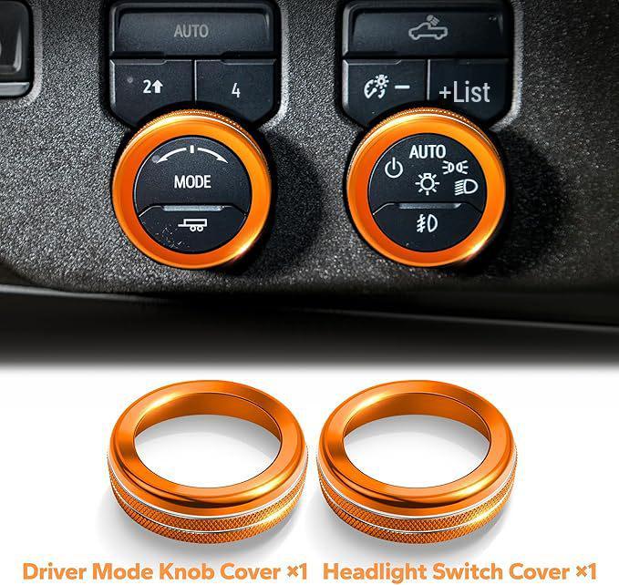 Chevrolet Silverado 22-23 Decorative Rings for A/C Knobs & Headlight Switches
