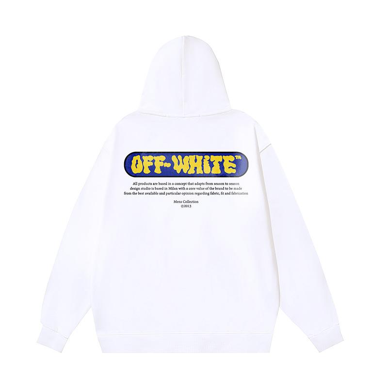1218 Off-White 2025 Autumn and Winter New OW Letter Printed Pattern Pullover Print Men's and Women's Hooded Sweatshirt