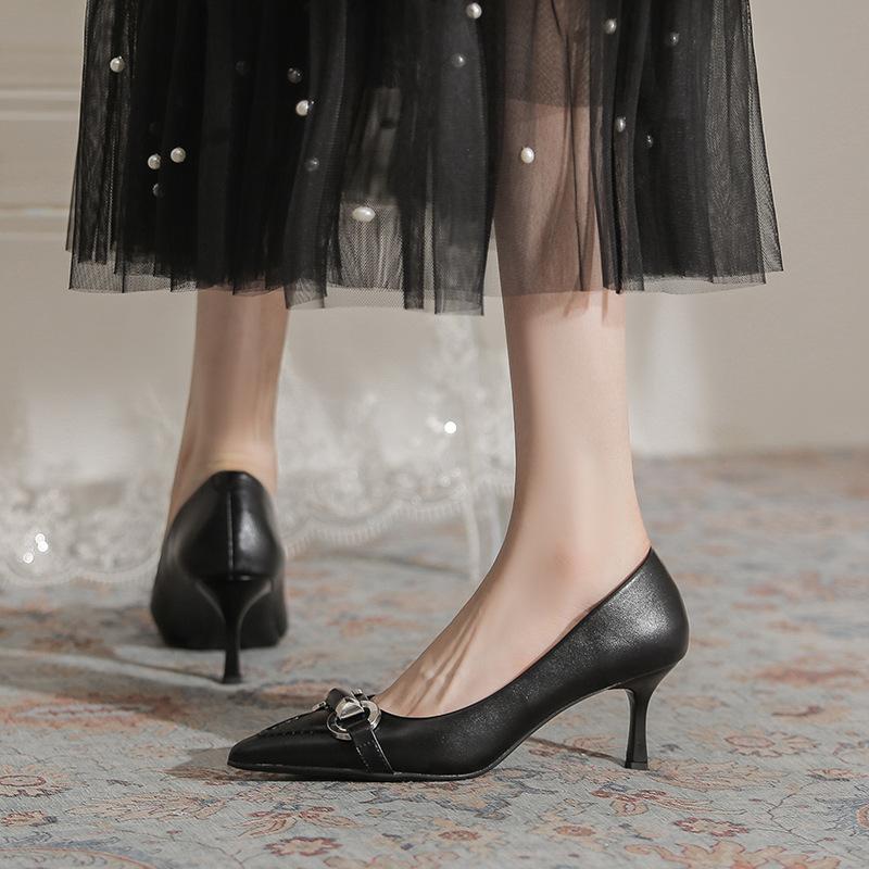French Design Single Shoes Women's Niche Spring and Summer 2025 New Thin Heels Light Mouth Fashion Versatile Commuter High Heels