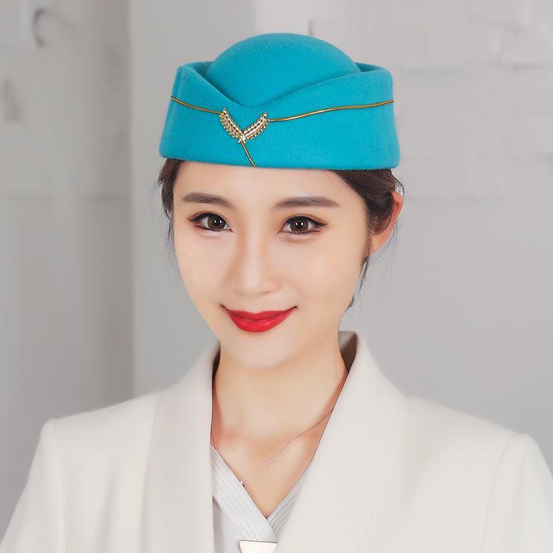 Flight Attendant Beret: Dance & Performance Hat for Hotel & Marching Band Uniform.