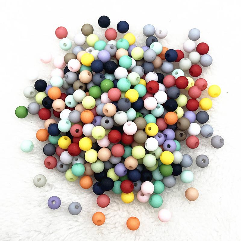 New 4mm/6mm/8mm Round Acrylic Matte Beads Loose Spacer Beads for Jewelry Making DIY Handmade Bracelets Accessory
