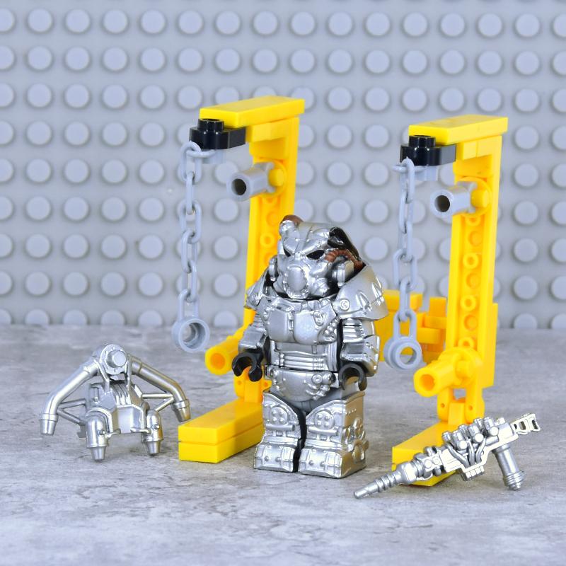 X-01 Askeri Askerler Mini Aksiyon fallouted Şövalyeler Braket Model Figürler Silahlar Robotlar Mecha Yapı Taşları Tuğlalar Oyuncaklar