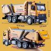 Jucărie cu basculantă la scară 1/24, din metal, turnată sub presiune, cu camion de construcție, cu sunete și lumini simulate, jucărie cu basculantă cu capotă spate care se poate deschide Camioane cu basculantă