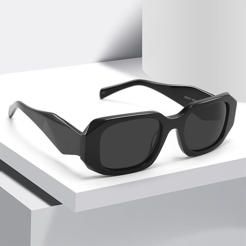 YH Personalized Small square Frame Sunshades Wide Leg Eyewear Irregular Square Acetate Sunglasses