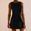 Women Sleeveless Casual Crew Neck Fitted Solid Tank Dress Soft Lightweight Simple Design Comfortable Mini Dress for Daily Wear