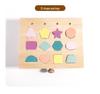Multifunctional Baby Geometric Shape Sorter: Early Education Toy with Multi-Hole Design & Bead Stringing