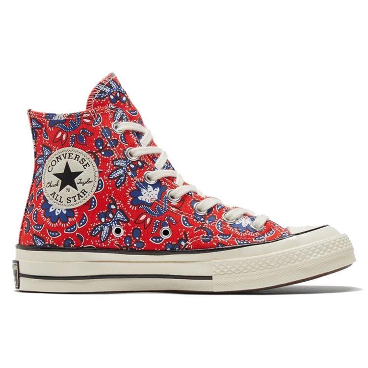 Converse Chuck 70 High Paisley - Habanero Red Unisex Tenisky Egret Rush-Blue 171072C