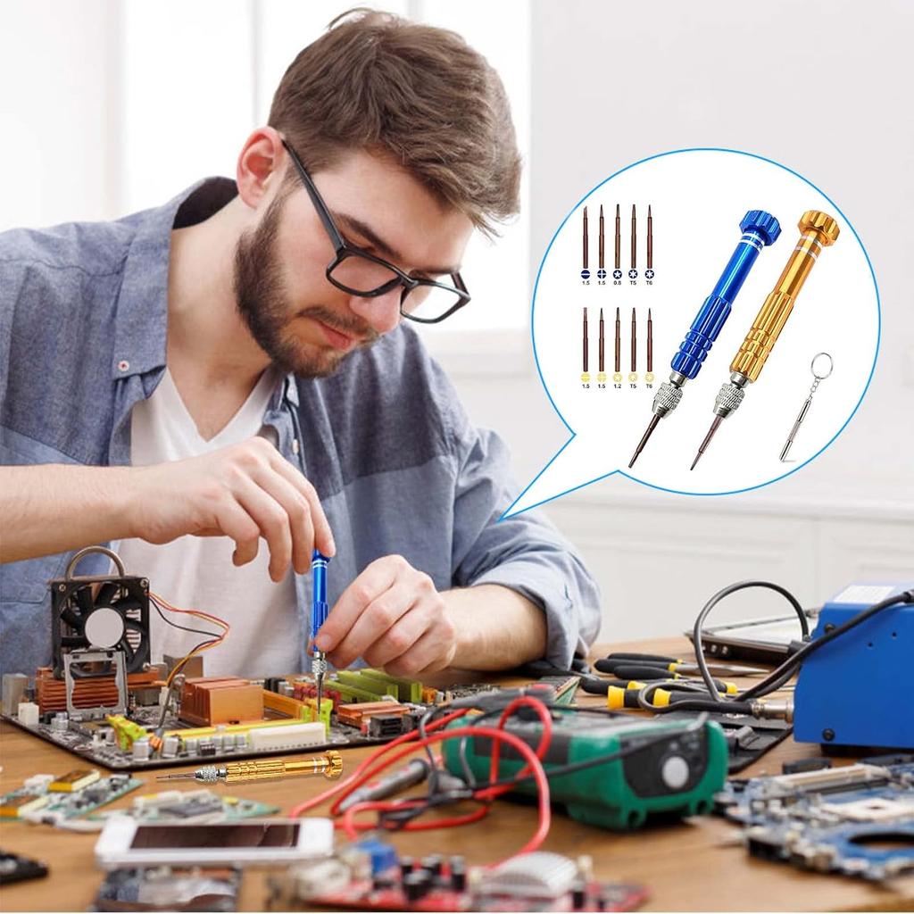 ESINAM Portable Glasses Screwdriver for Eyeglass Repairing, 13 In 1 Mutifuntional Precision Screwdriver Set for Sunglasses,Watch, Laptop,