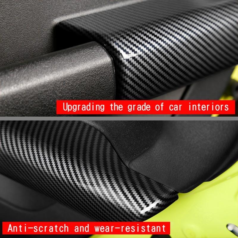 Rear Armrest Protective Cover Car Door For Jimny Nomade 2025 5 Door Interior Accessories Carbon Fiber Pattern