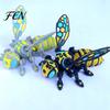 Collectible Bee Toy 3D Printed Mechanical Figurine, Cyberpunk Hornet Ornament with Desktop Movable Joints, Stress Relief Articulated Insect