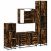 4 piece bathroom furniture set in smoked oak wood based material