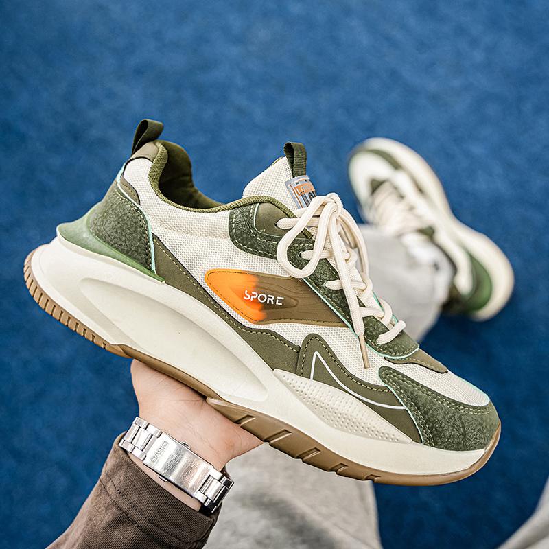 New Fashion Men 's Four Seasons Comfortable Thick Sole Shoes Students BoysTrending Soft Sole Breathable Casual Running Sneakers