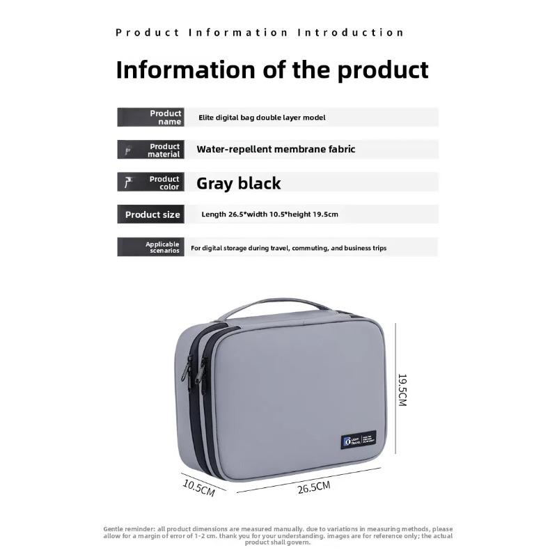 New Portable Digital Storage Bag Essential for Travel, USB Data Cable Charger Storage Bag Multifunctional Organizer for Cables