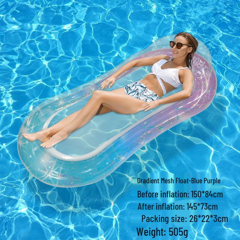 Foldable Striped Inflatable Pool Float Hammock Recliner