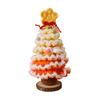 Handmade Crochet Christmas Tree Decoration Tabletop Knitted Small Artificial Flocking Christmas Tree for Home Office Holiday Decor