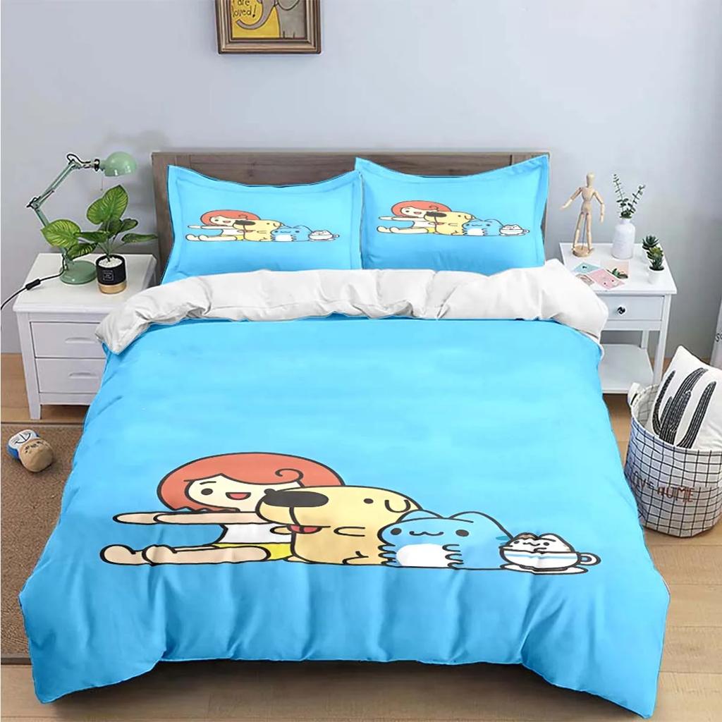 Fashion Cartoon B-Bugcat Capoo Pattern Bedding Set Duvet Cover Comforter Luxury Birthday Gift Bed Supplies