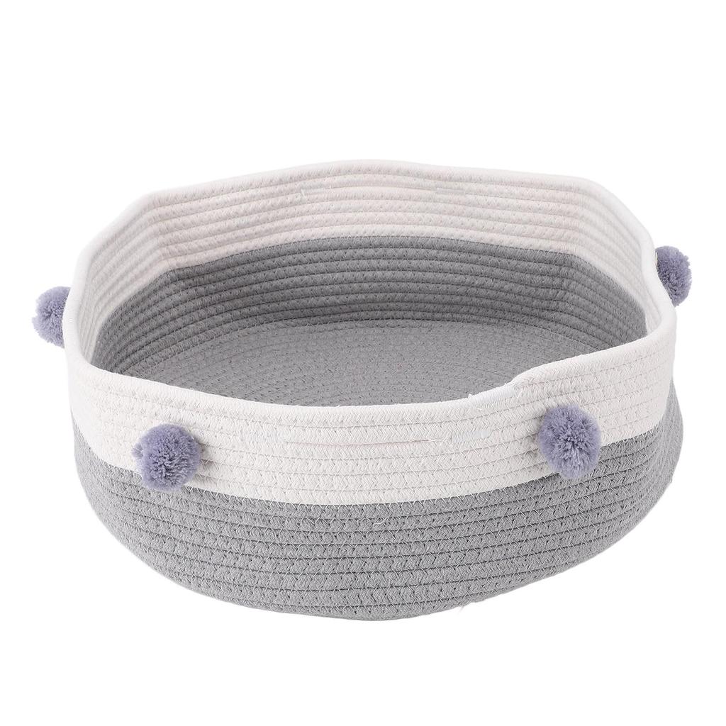 Cat Scratcher Bed Basket Cotton Rope Hand Knitting Stylish Look Cat Sleeping Bed Scratching Mat for Home Indoor