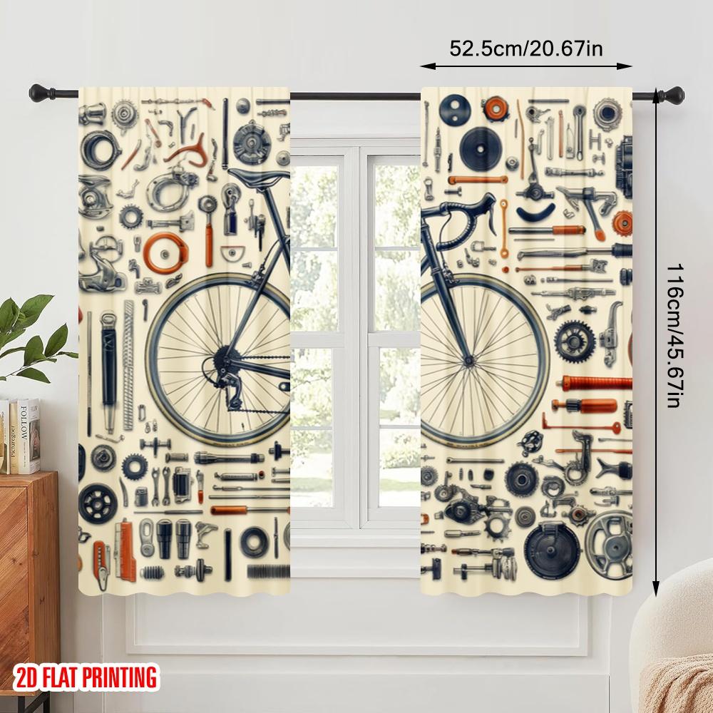 2 ks, 2D tisk vzoru Závěsy Kolo Oasis Všestranná Polyesterová Látka (bez tyče) Dárky Ideální pro Obývací pokoj a