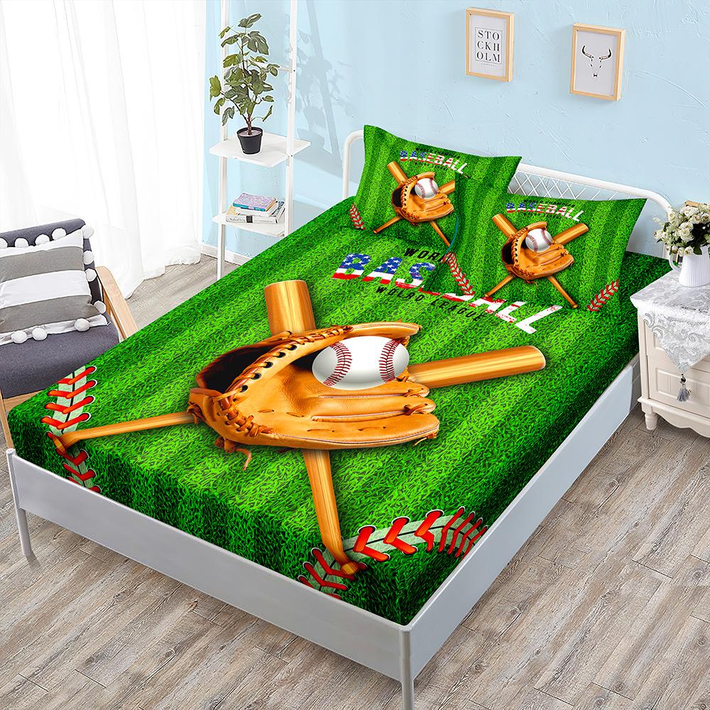 Three-Piece Mattress, Mattress Cover, Basketball, Baseball, Sports Decoration, Mattress Protective Cover.