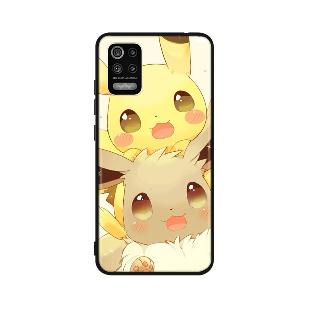 CT53 Cute Pikachu Case for OPPO Reno 8 6 5 4 Pro Find X3 A17 A31 A38 A40 A53 A54 A55 A74 A76 A78 A77 A80 A94 A95 A96 Lite Black Sofe Cover