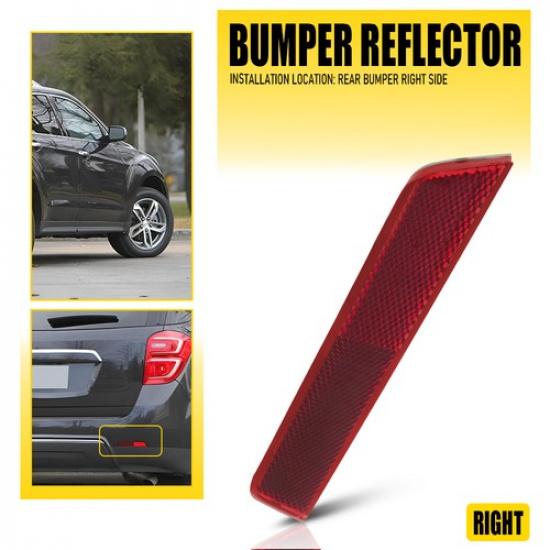 Tail Rear Bumper Reflector Light Lamp Left Red Lens For 2010-2017 Chevy Equinox