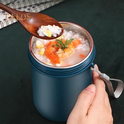 Tasse à soupe isotherme de 500 ml avec couvercle à boucle, récipient alimentaire sous vide étanche à large ouverture en acier inoxydable pour aliments chauds