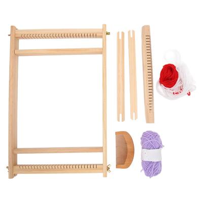 1 Set Weaving Loom Kit Multipurpose Innovative Educational DIY Hand Crafted Wooden Weaving Loom for Kids
