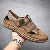 2021 Men's Large Size Sandals Breathable Hollow Wading Shoes Trend Stitching Beach Shoes Driving Dual-purpose Men's Shoes