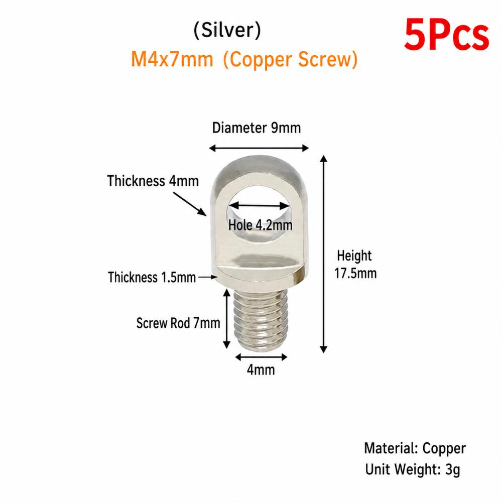 5Pcs M3-M10 Brass Eye Bolts Brass Lifting Ring Eye Bolt for Wire Rope Plant Light Suspension