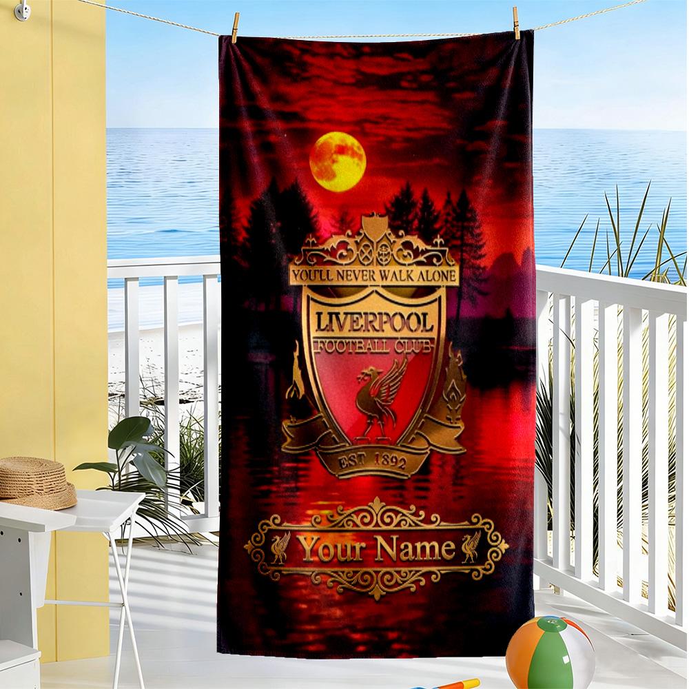 Liverpool Customizable Name Beach Towel Soft Durable Quick-Dry Suitable for Sports Travel Swimming Yoga Bathroom Beach And Pool