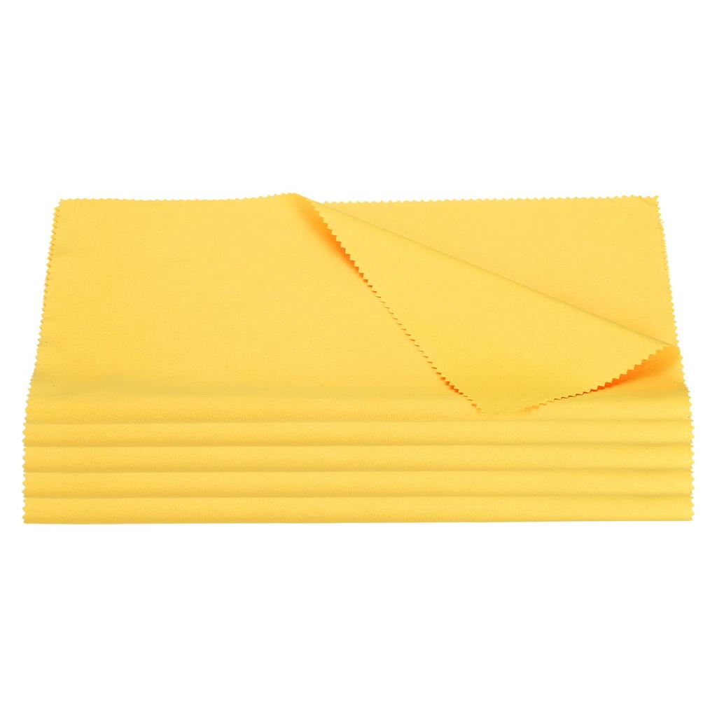 uxcell 25x25cm Large Microfiber Guitar Polish Cleaning Soft and Thick Cymbal for and Other Musical Instruments 5-Pack Cloths, Cleaner, Yellow, Violin,