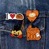 4 Styles Creative Two Use Halloween Magnetic Brooches Pumpkin Head Pins Fridge Magnet Dual-Use Festival Jewelry