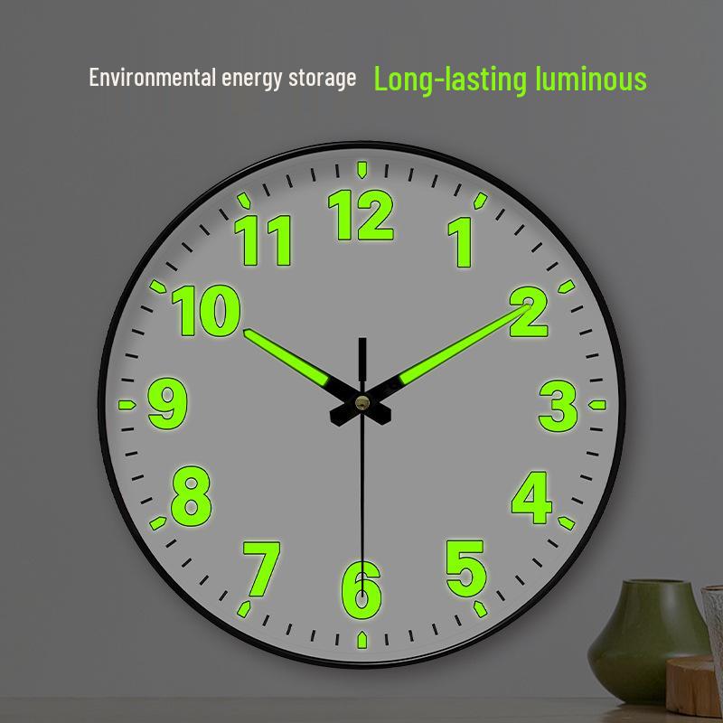 8" Luminous Silent Wall Clock for Living Room Decor - Modern and Simple Design
