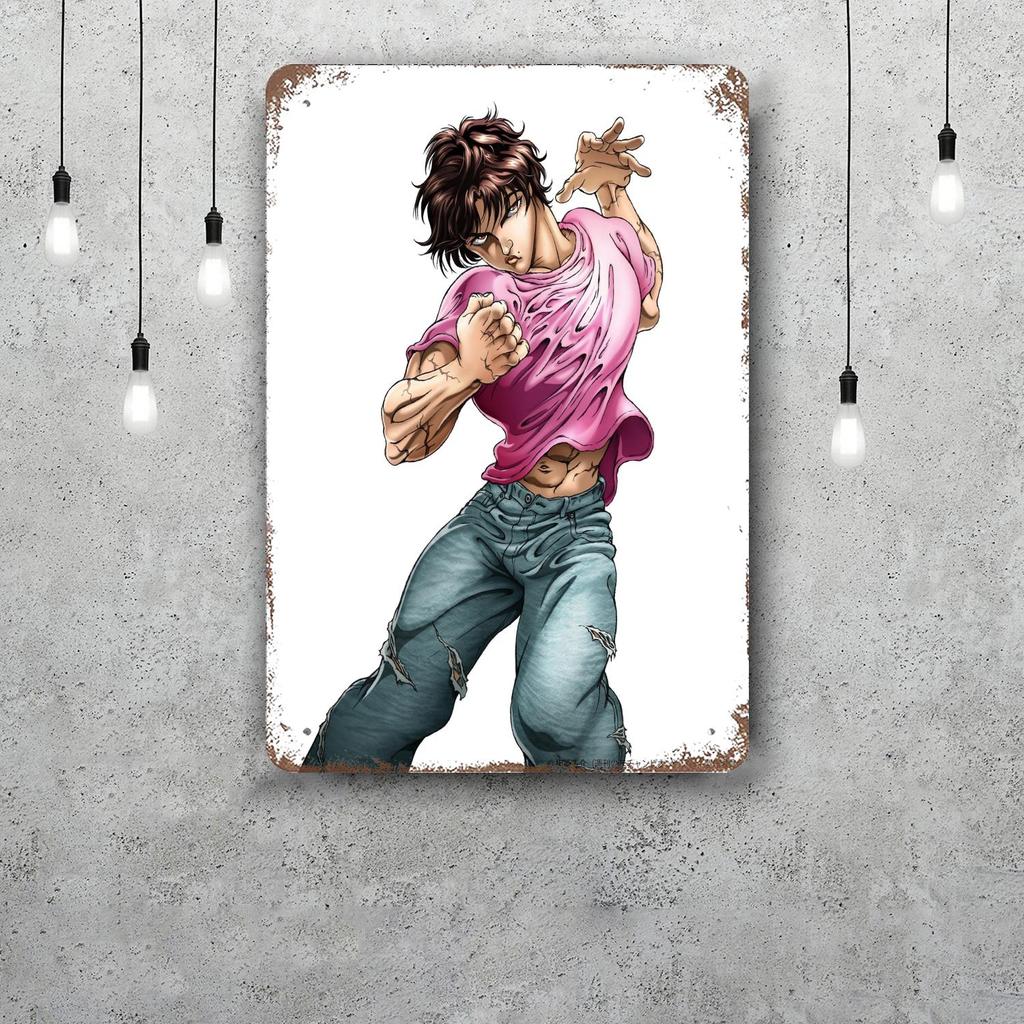baki hanma Metal Signs wall decor Vintage Tin Signs Captain Metal Poster Decor for Bar Pub Club Wall Decoration