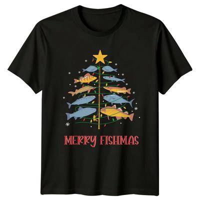 Merry Fishmas TShirt Christmas Fishing Christmas Gift For Him And Her