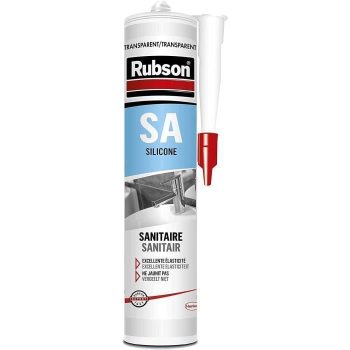 Mastic silicone sanitaire transparent 300 ml - rubson - 165173