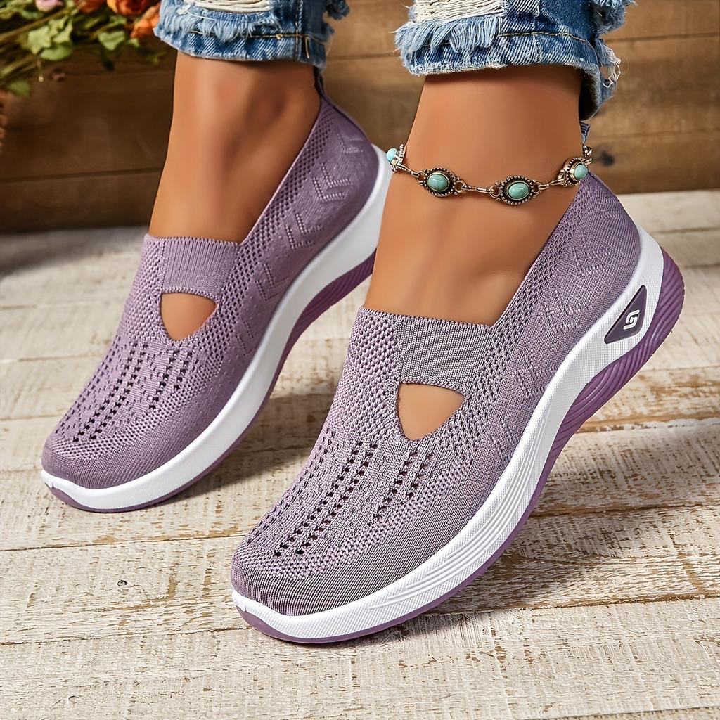 Spring and Summer Large Size Casual Comfortable Ladies Cloth Shoes One Foot Stirrup Flyweave Mesh Shoes Women's Shoes