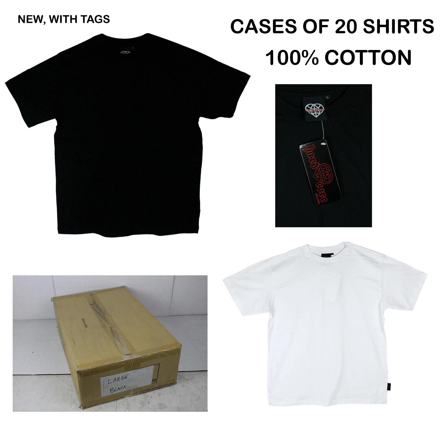 

Wholesale Lot of Blank T-Shirts Sold by the Box - 20 Count Boxes - New with Tags 4XL