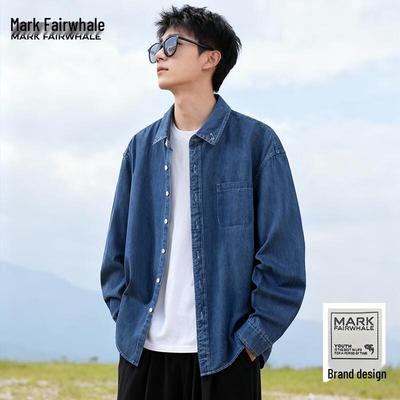 Men's Long-Sleeve Cotton Denim Shirt