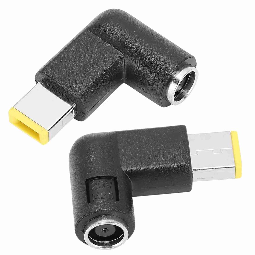 2PCs Power Adapter Connector Elbow DC7.9 x 5.5mm Square Plug Black PC Accessory for ThinkPad
