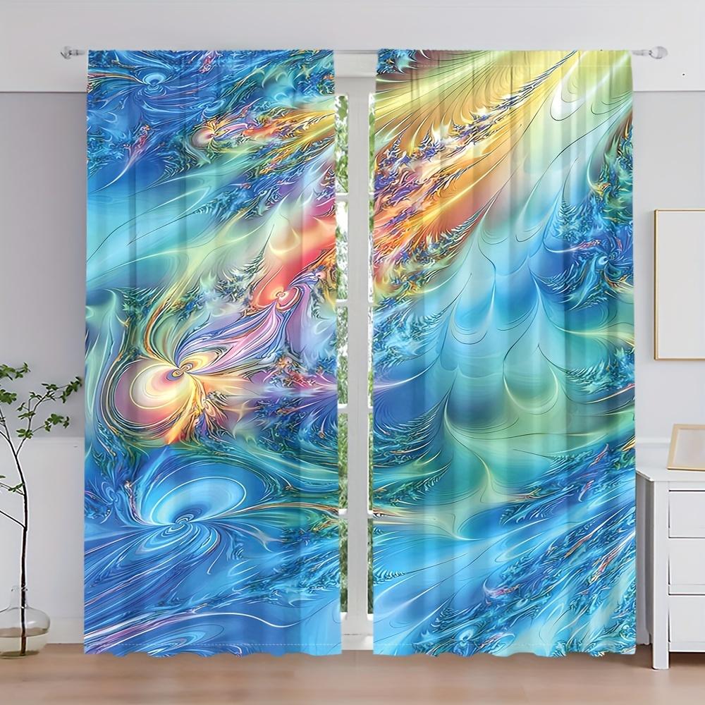 2pcs Marble Pattern Curtain Decorative Window Drape Window Treatments For Bedroom Living Room Office  Home Decoration Room Decor